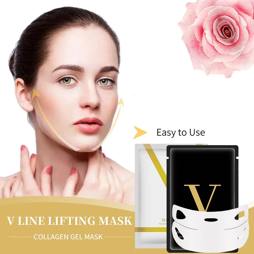 Masque lifting en silicone V, gel souple, bande anti-déformable, bandage amincissant, ceinture de ruisseau, patch V SAP, blanchir la peau, forme réutilisable D Z9A7