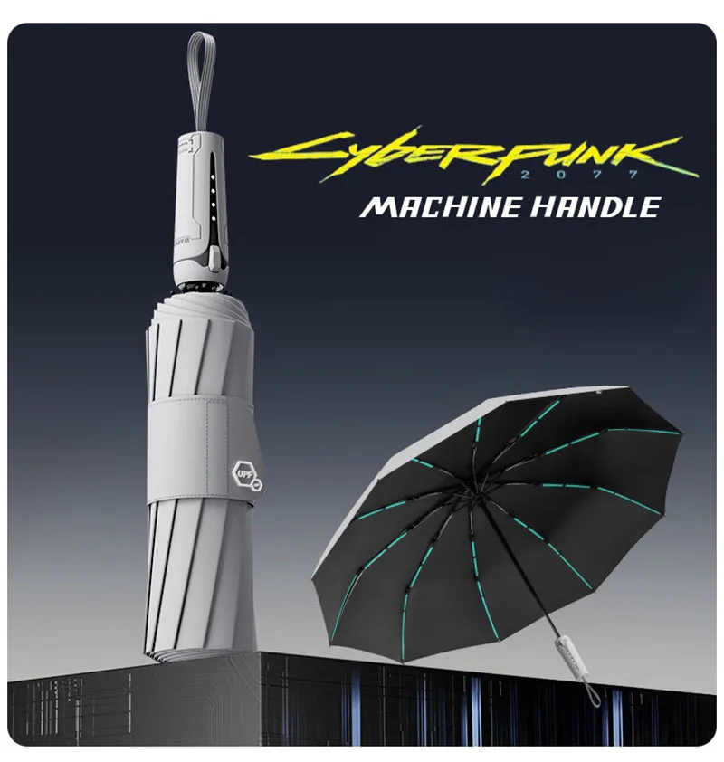 

30-костный автоматический складной зонт для мужчин и женщин, большой усиленный ветрозащитный и солнцезащитный козырек, идеально подходящий для подарка на открытом воздухе Um