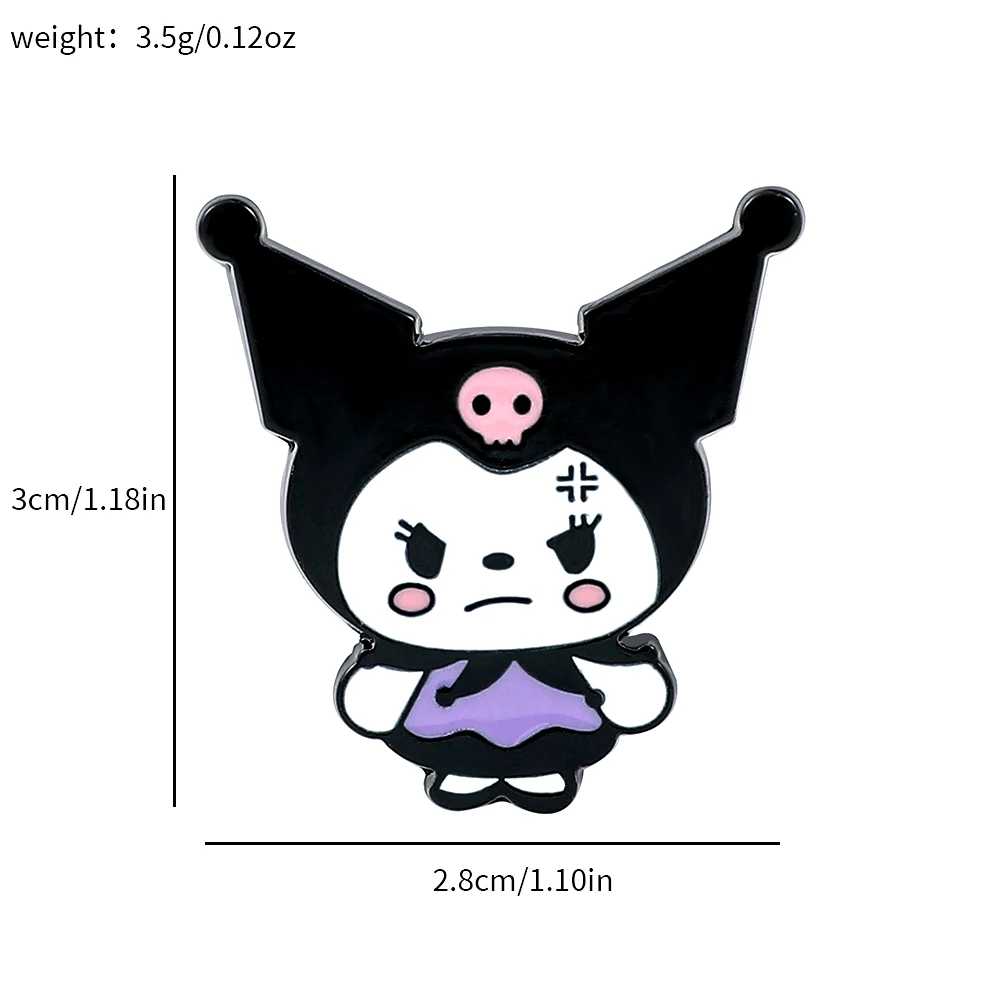 Sanrio Kirby Super Star Cartoon-Figur-Broschen, bezaubernde süße Kuromi Hello Kitty Emaille-Abzeichen für Rucksack-Zubehör, Geschenk