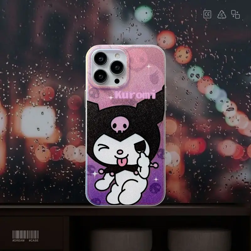 Sanrio Kuromi My Melody Phone Case for iPhone 11 12 13 14 Pro Max X Xs Xr 6 6S 7 8 Plus Se 2020 Mini Bling Glitter Cases Cover