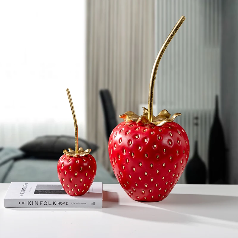 家の装飾のためのストロベリーフルーツディスプレイ,工芸品,金のイチゴ