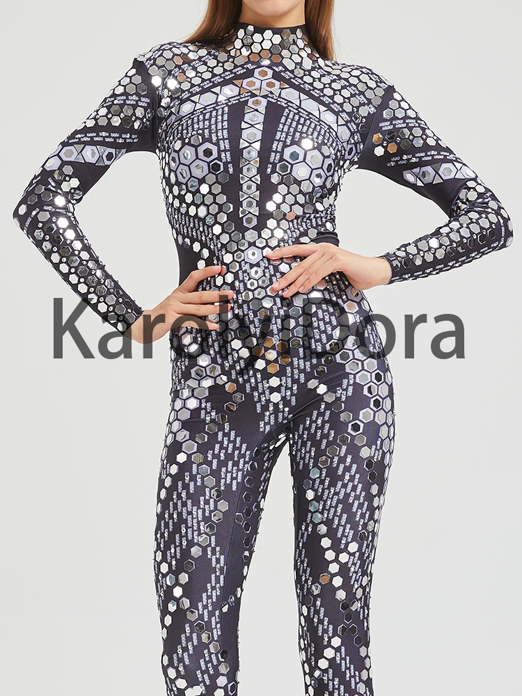 High Quality Sequin Diamond Jumpsuit Car Model Nightclub Bar Shining Rhinestones Show Girl Performance Costumes Stage Costumes