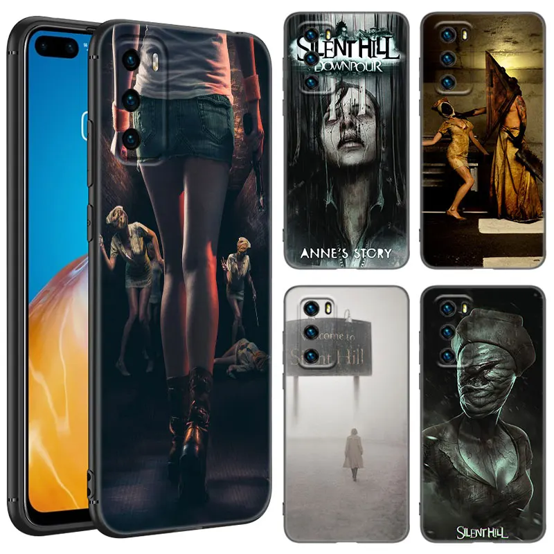 Horror Game Silent Hill Black Phone Case For Huawei P10 P20 P30 P40 Lite P50 P60 Art P50E P Smart Z 2018 2020 2021 Pro 2019