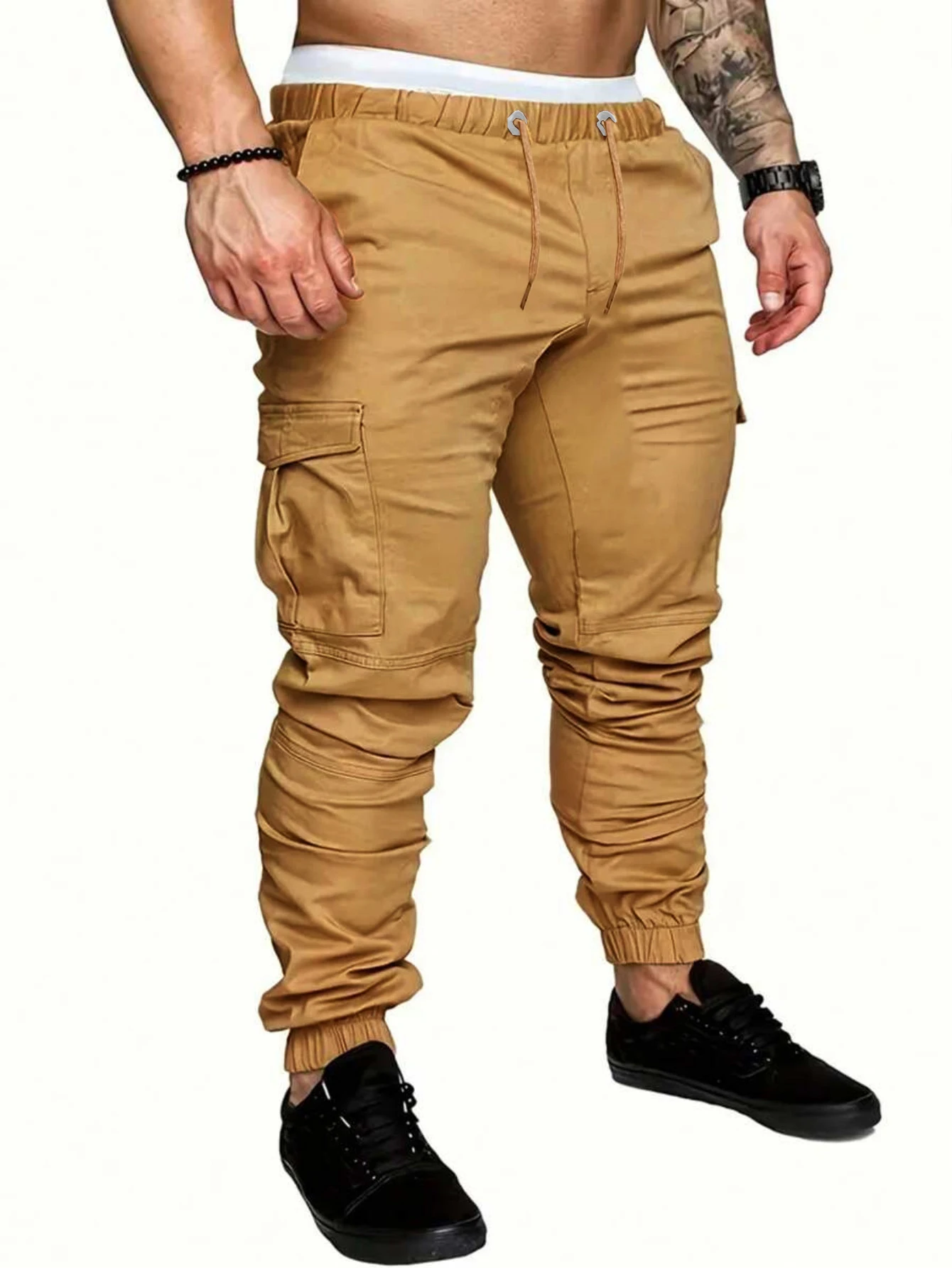 

plus Size Men's Workwear Long Pants Casual Street Style Outdoor Cargo Trousers for Daily Wear Ideal Gift for Boyfriend