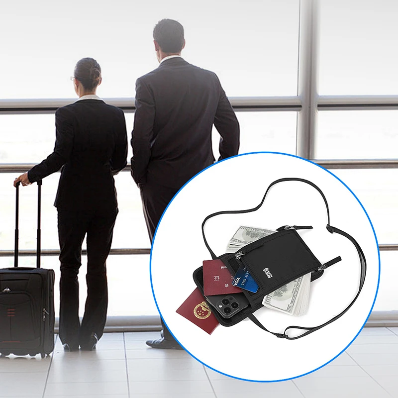 

1PC Travel Pouch Neck Wallet Family Passport Holder Organizer Case with RFID Blocking Passport Wallet Travel Wallet