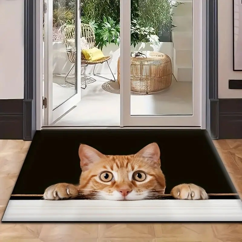 Cute Cat Dog Door Mat Wrinkle-Resistant Doormats Indoor Entrance Floor Decorative Washable Carpet Non-slip Easy To Clean Rug