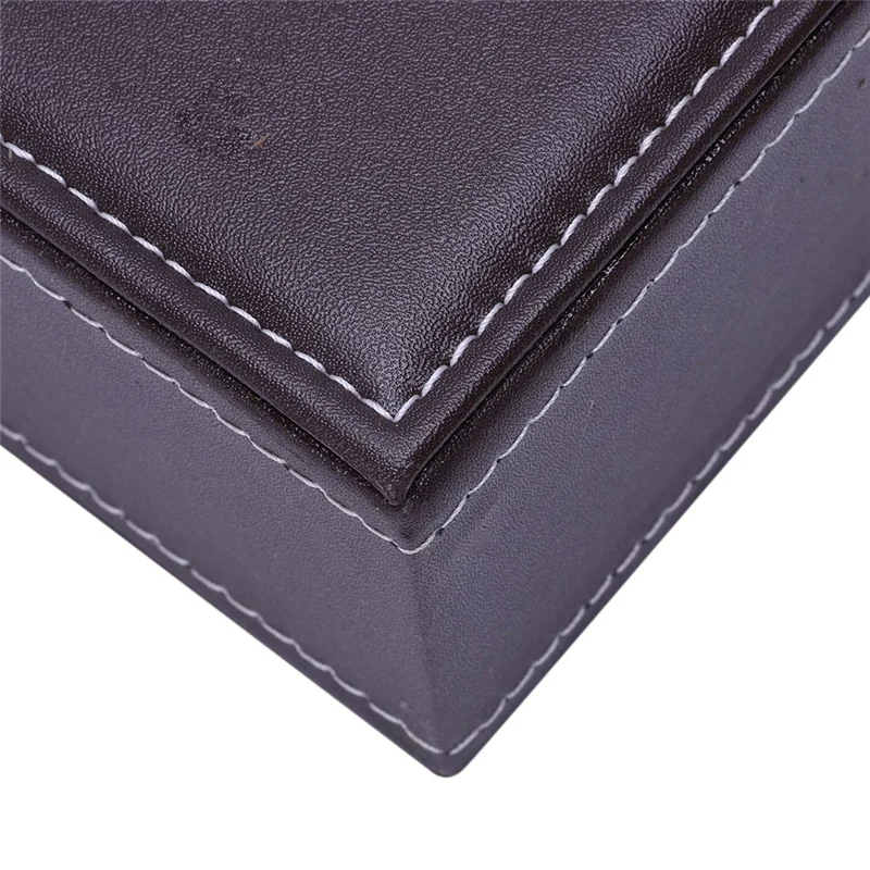 ABWR-3X Portable Leather Rectangular Tissue Cover Box Holders Case Pumping Paper Hotel Home Car Gift Brown