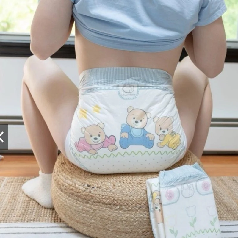 

5pcs Adult Diapers Briefs Kawaii Cartoon Nappies Ultra-thick Underpant Comfortable Oversize Panties Disposable Panty Adult Cover