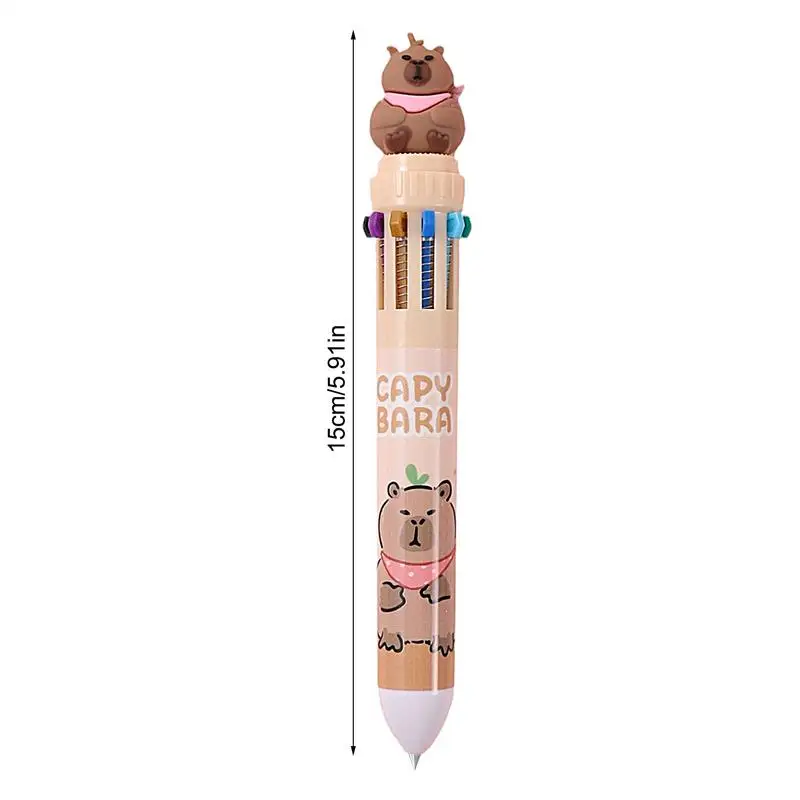 capybara Ballpoint Pens - Ideal School Supplies and Writing Tools for Kids with 10 Colors and Multiple Uses
