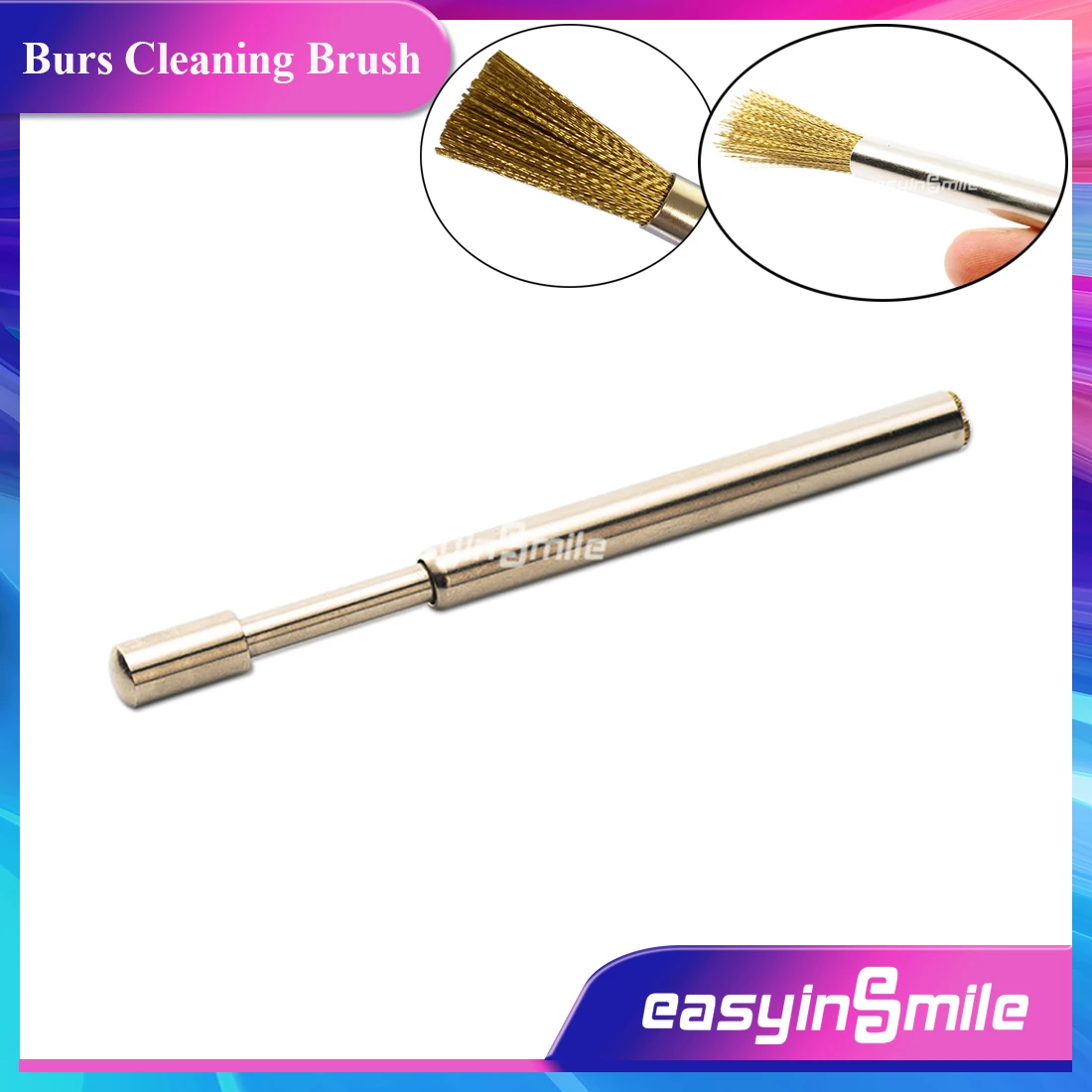

1Pcs Dental Copper Brass Wire Flat Brush For Cleaning Burs Bristles Lab Instrument EASYINSMILE