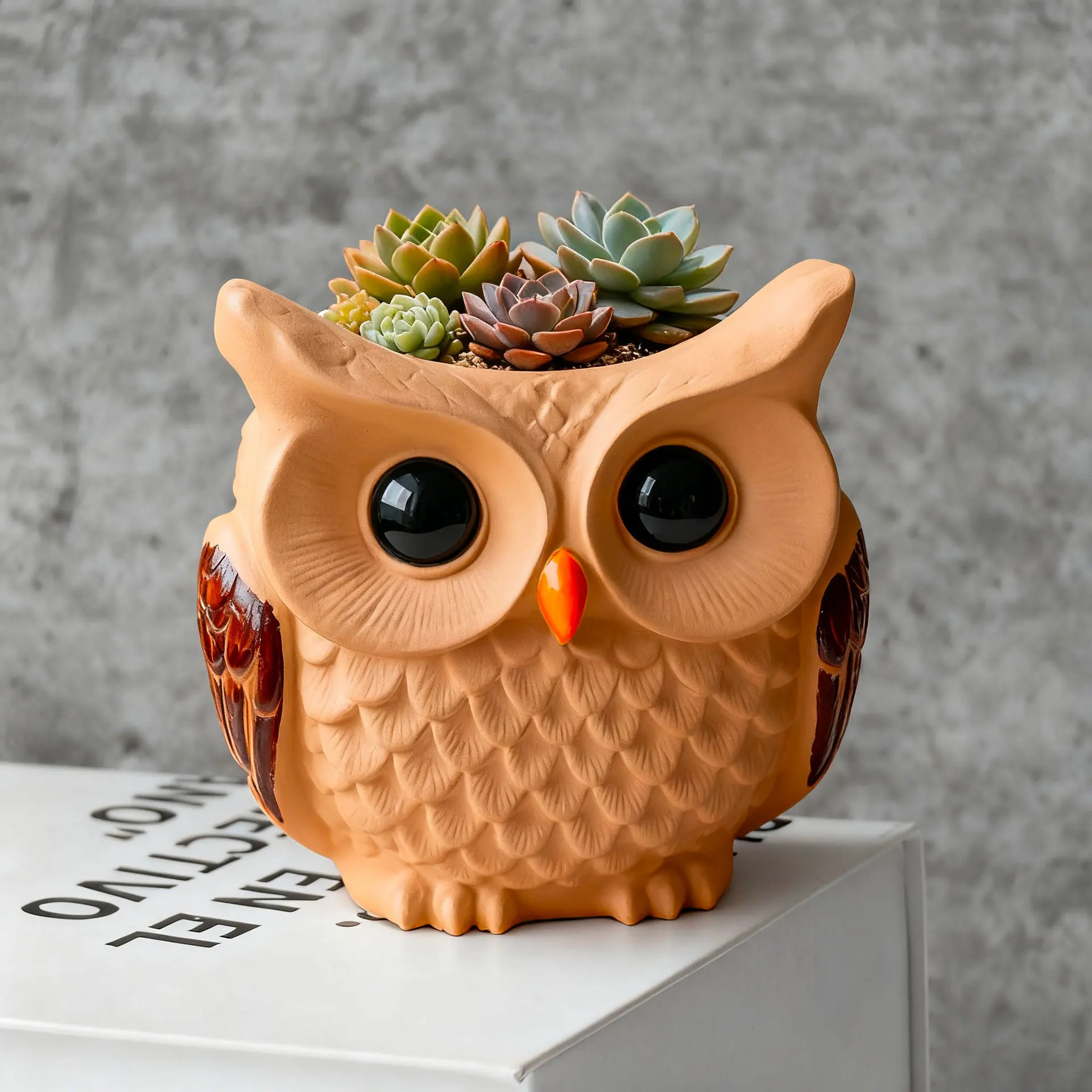 Owl Animal Flower Pot Silicone Mold DIY for Plaster Cement Vase Planter Craft Home Garden Decor Gift