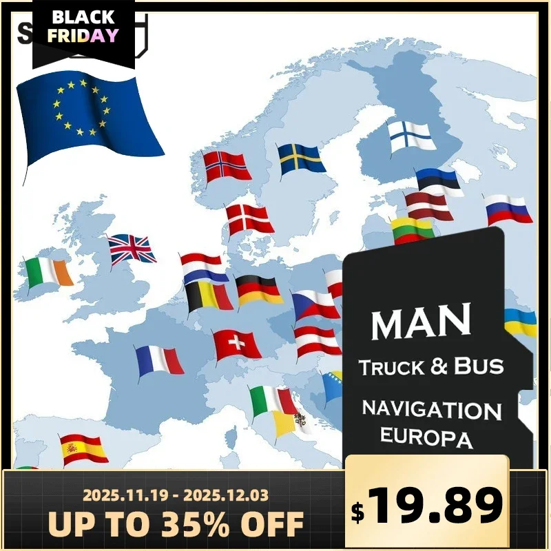 

SMIOST TF Card GPS Maps EU Ukraine Russia Sat Nav 2016-2020 for MAN Truck Bus Navigation System 8GB