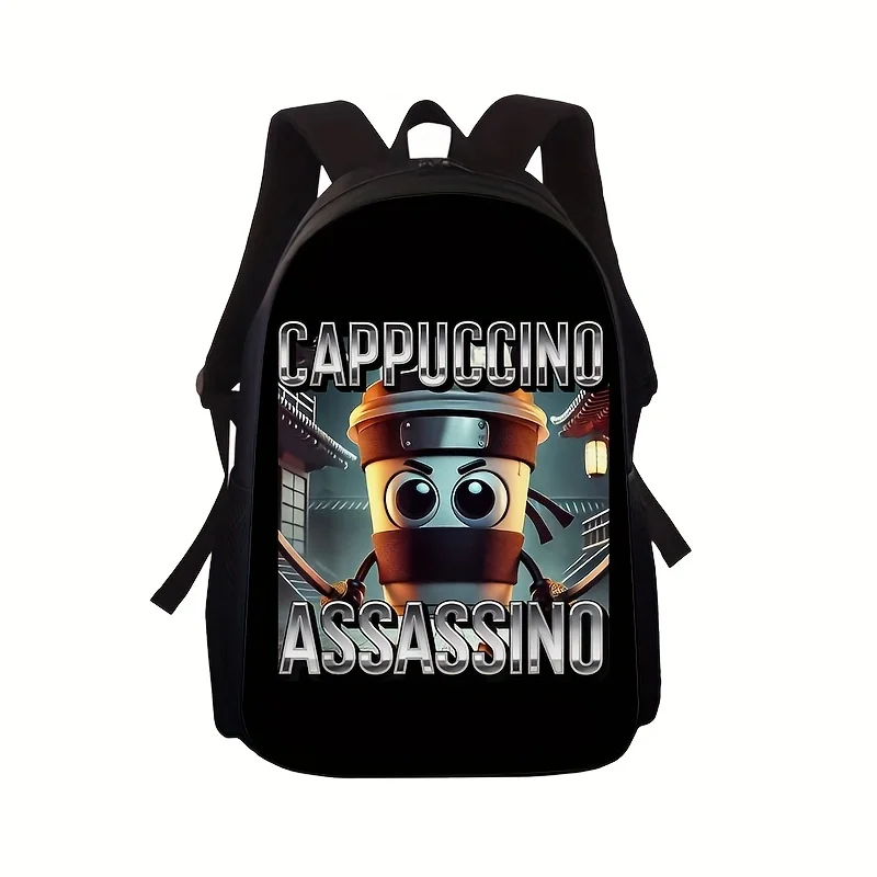 Italian Brainrot Print Backpack - Lightweight Travel Bag, Adjustable Shoulder Straps | Stylish Design for & (Note: Actual Patter