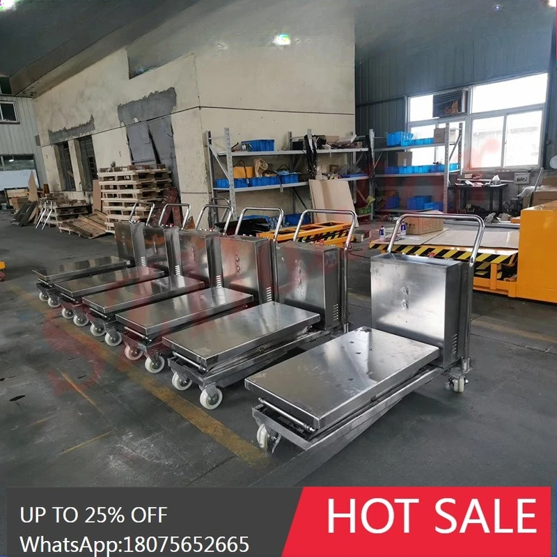 MJY Stainless Steel Explosion-Proof Food-Grade Hydraulic Lifting Platform Operation Small Cart