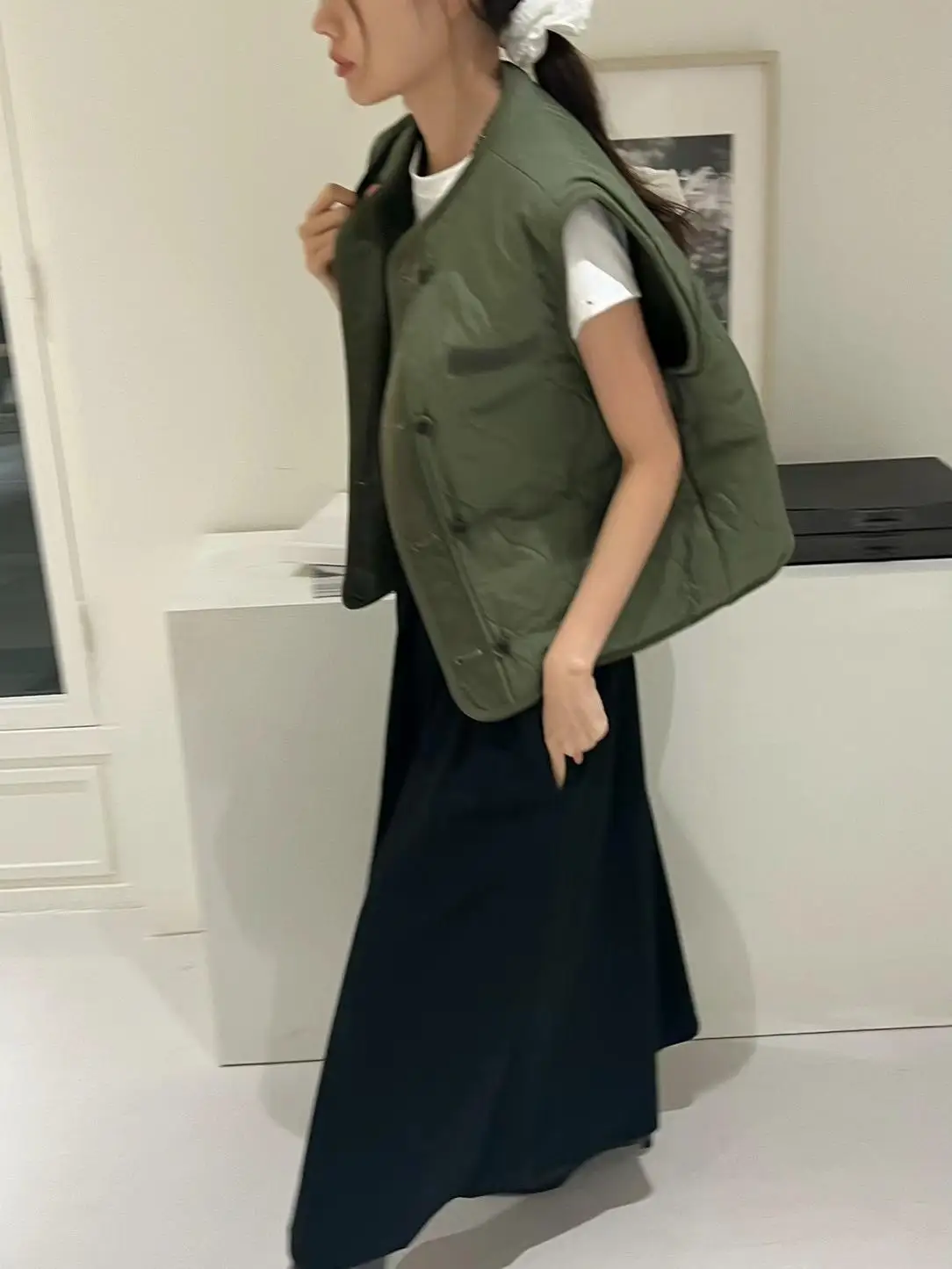 

Korean Sle Double-Sided Wear Thi Warm Lamb Fur Vest Cotton Jaet Women Winter Loose High-End Feeling Svel Interlin...