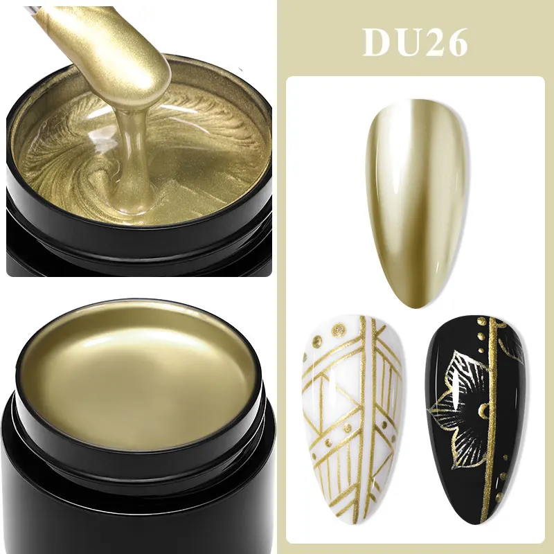 8ml Metallic Painting Gel Nail Polish Gold Silver Pink Nail Art Mirror Drawing Gel Semi Permanent UV LED Varnish Manicure Nails