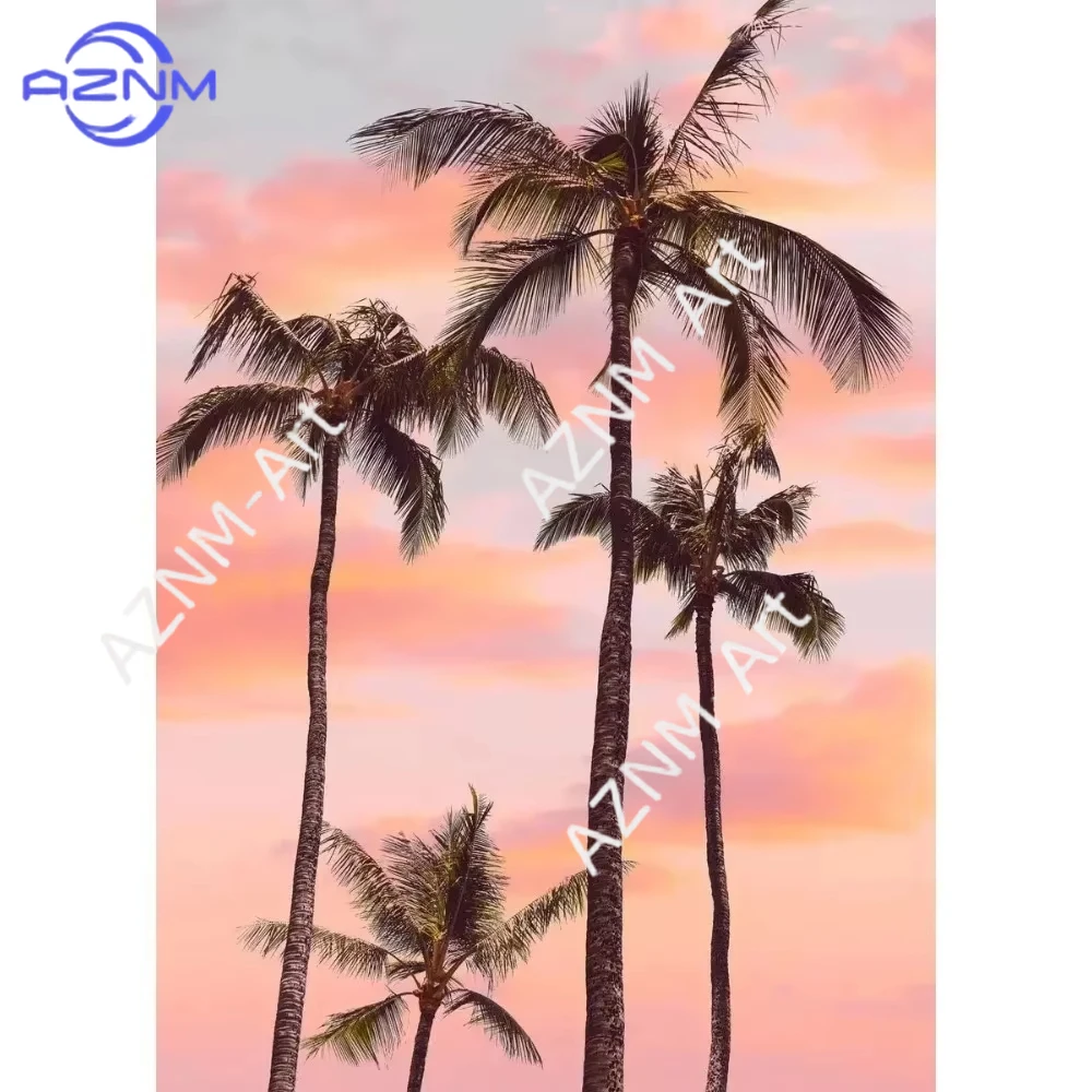 1PC ，Pink Beach Ocean Artwork Poster Canvas Printing Surf Coconut Tree Nordic Wall Art Living Room Bedroom Home Decor view 5