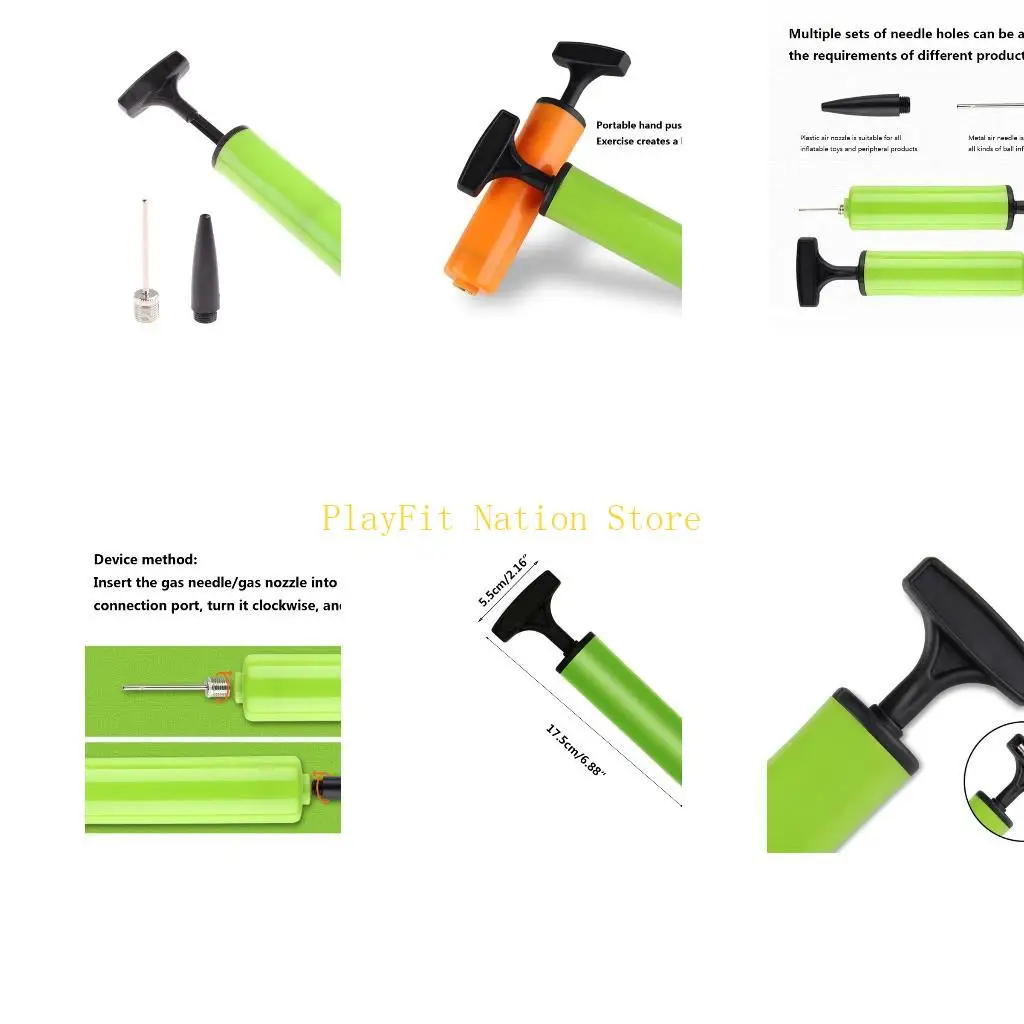 

242F Air Pumps Inflator with Needle Nozzle Adapter for Volleyballs Balloon