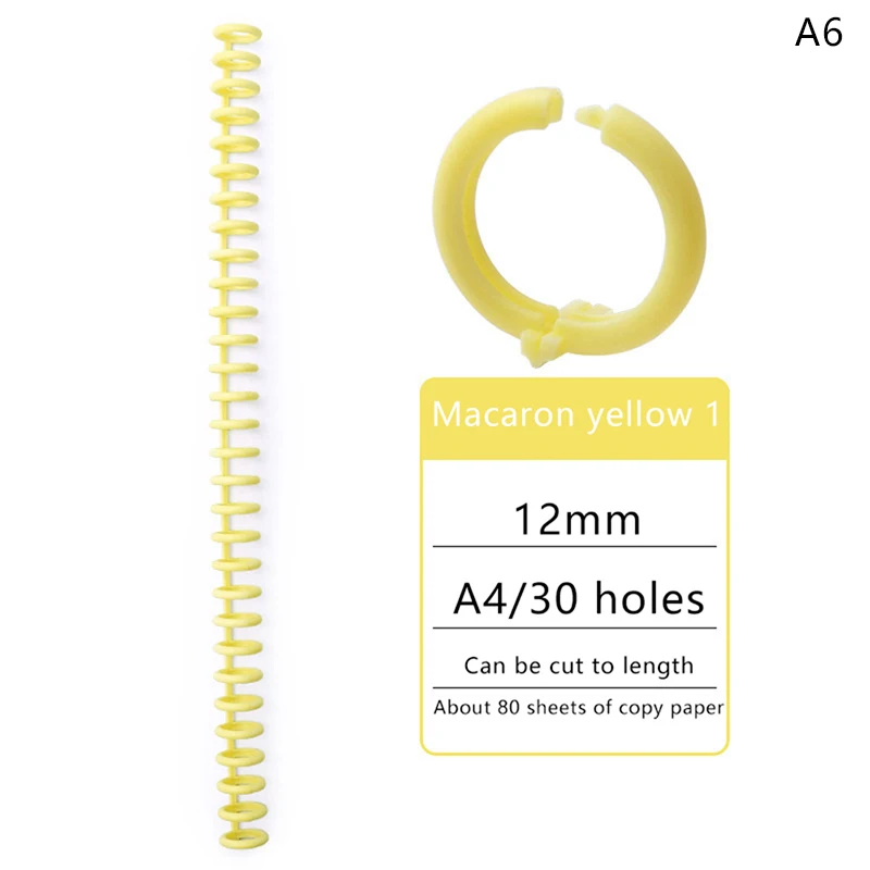 30 Holes Loose-leaf Plastic Binding Ring Spring Spiral Rings