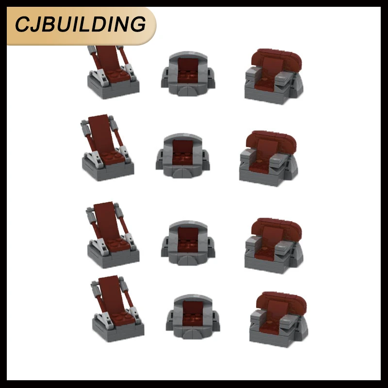

MOC Film Building Block High Council Chamber, 12 шт., модель стульев, строительный блок, технологические кирпичи, собранная своими руками игрушка MOC-109394
