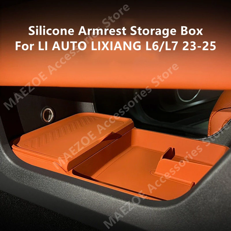 

Для LI AUTO LIXIANG L6/L7 23-25, силиконовый ящик для хранения в подлокотнике, аксессуары для модификации интерьера автомобиля, ремонт