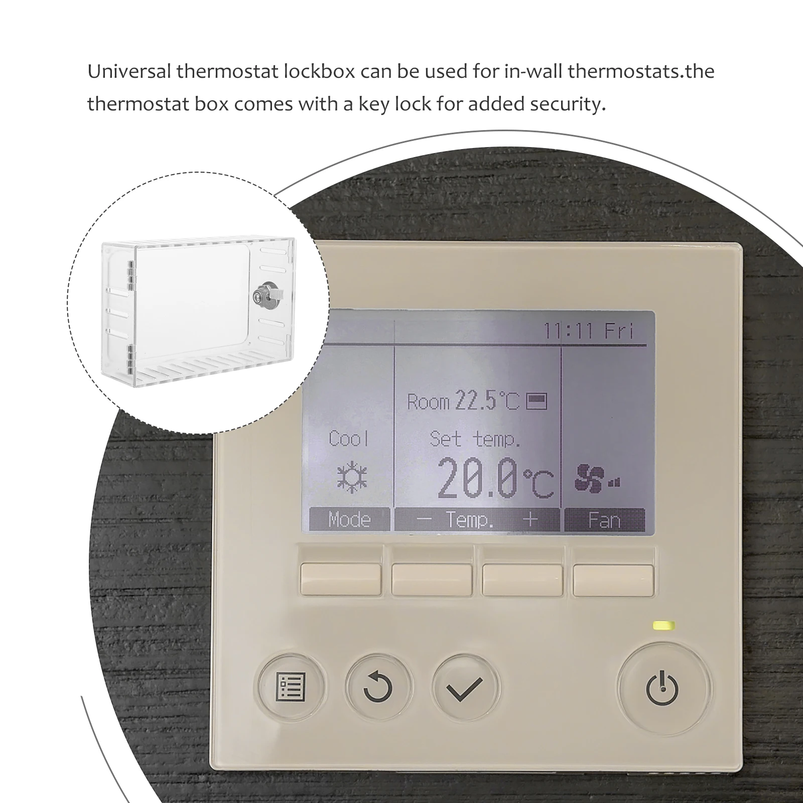 

Thermostat Lock Box Clear Acrylic Wall Mount Lockable Large Transparent Case Secure Installation