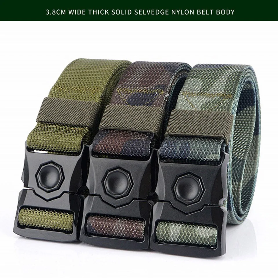 

Men's Military Tactical Nylon Belt Multi Functional Breathable Thick Nylon Jeans Pants Belt 120cm Outdoor Sports Waist Support