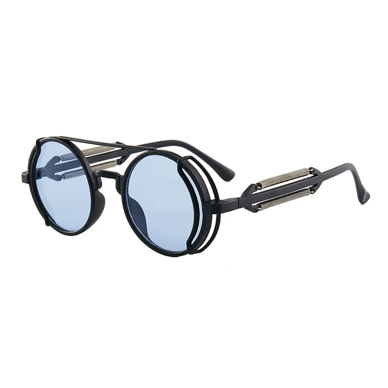Classic Gothic Steampunk Sunglasses Luxury Brand Designer High Quality Men and Women Retro Round Pc Frame Sunglasses image 5