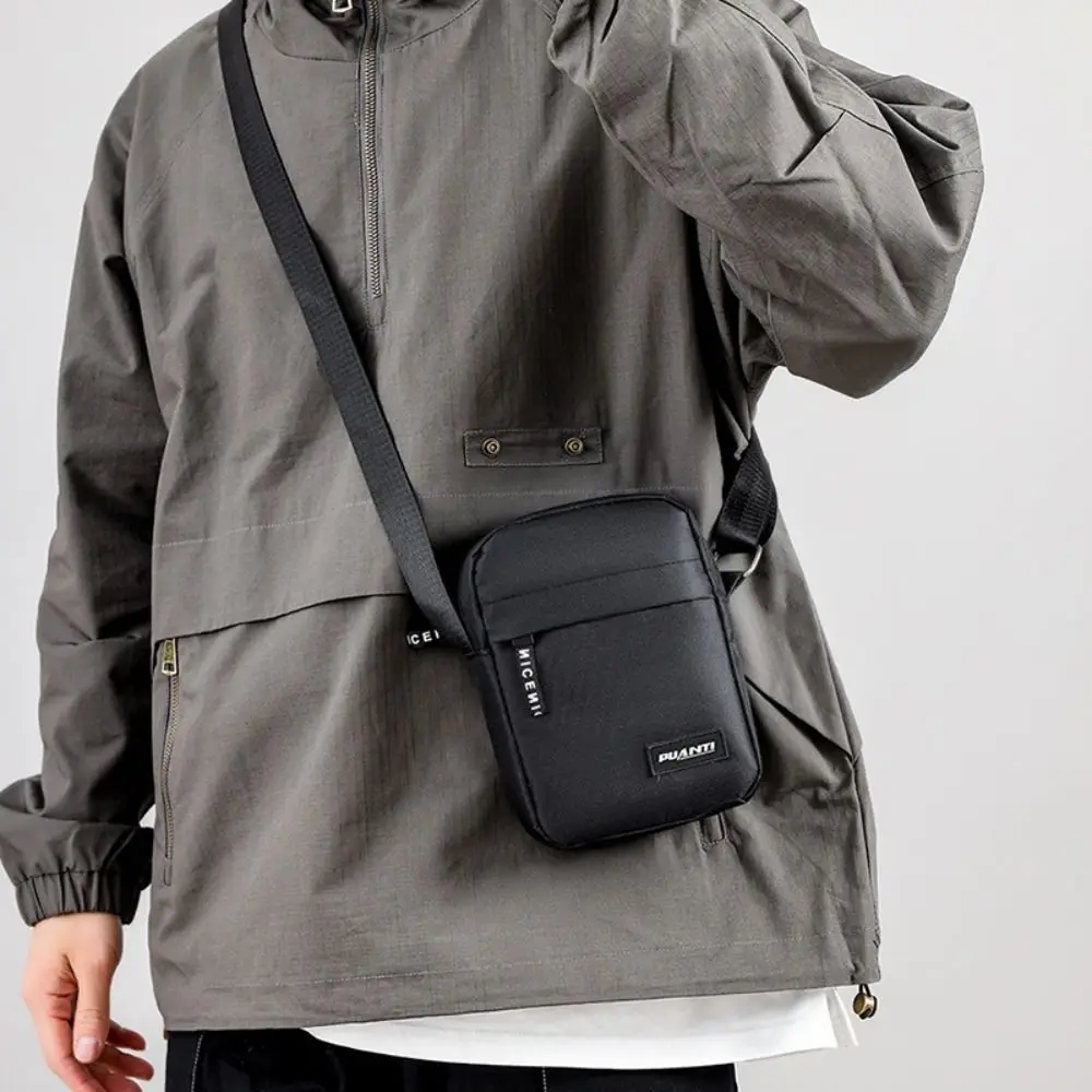 

Portable Nylon Shoulder Bag Black Grey Blue Casual and Fashionable Crossbody Bag Business Men Hand Bag