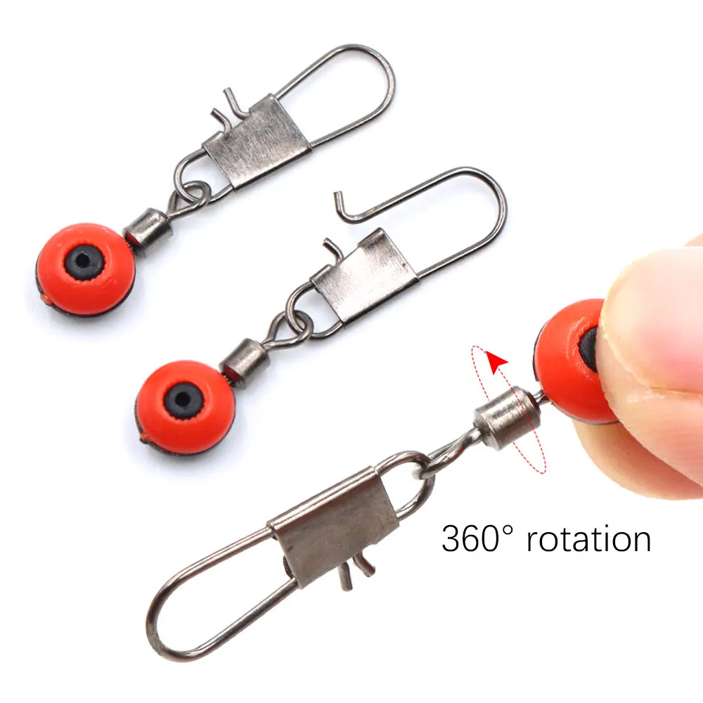 20pcs Carp Fishing Accessories Space Bean Swivels For Fishing Line Connect Buckle Hair Carp Rig Method Feeder Sea Fishing Tackle