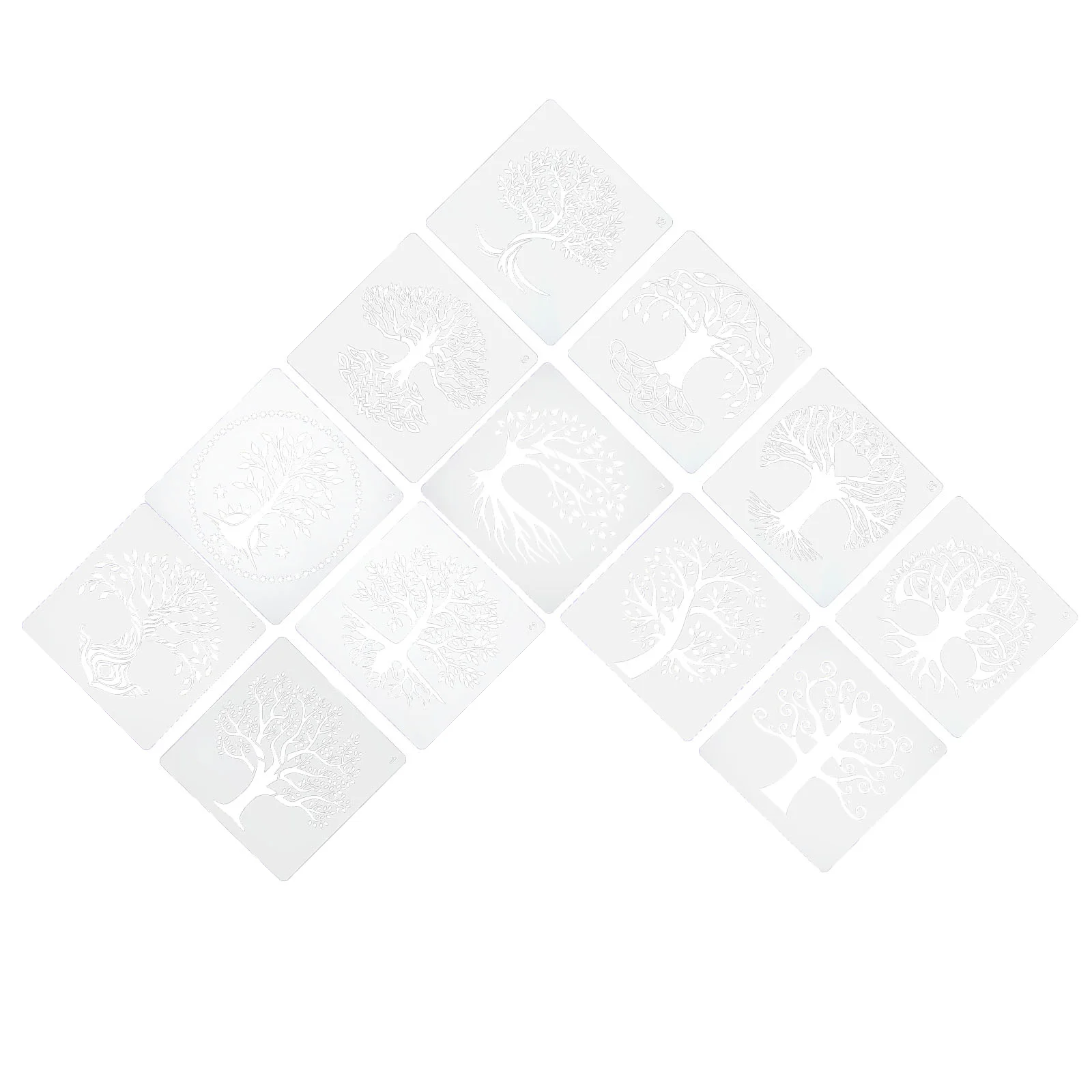 12 Sheets Tree of Life Template DIY Painting Supplies Mold White The Pet Stencils