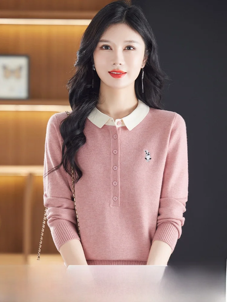 

Sweet Style Short Neck Sweater Women's Fashion Slim Fit Half Open Versatile Cute SNOW FLYING Online Exclusive Winter Ready
