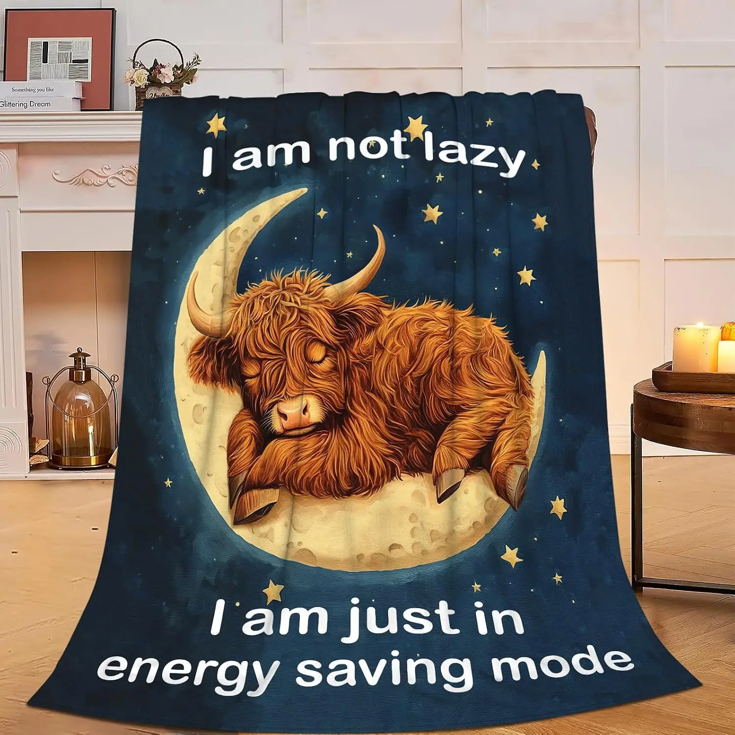 Highland Cow Blanket Soft Warm Cute Cattle Plush Throw Blanket Cozy Sleeping Flannel Fleece Bedding Stuff Animal Decor Blanket Gifts for Lover Girls Boys Kids Women Adults Bed Travel 40