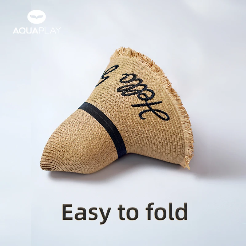 قبعة الشمس النسائية من AquaPlay Resort بفيونكة كبيرة على شاطئ البحر وقابلة للتعديل في الهواء الطلق قبعة صيفية قابلة للطي وقابلة للحمل على الشاطئ