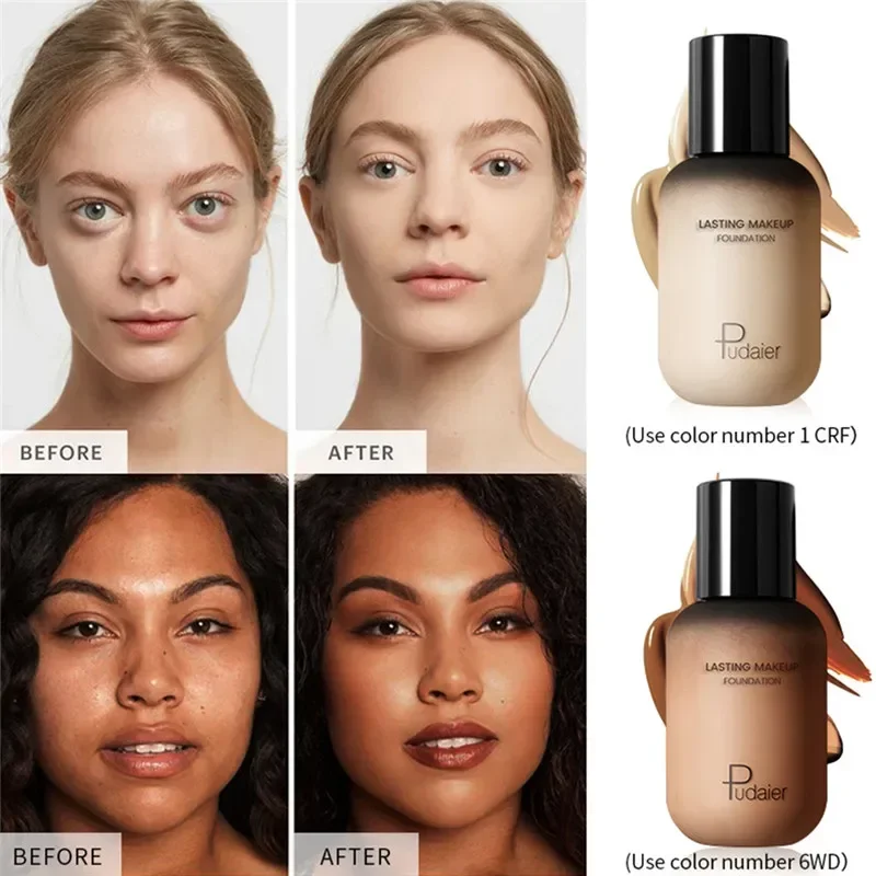 40ml Liquid Foundation Cream Face Full Coverage Concealer Eyes Dark Circles Oil-control Invisible Pore Base Makeup Cosmetics