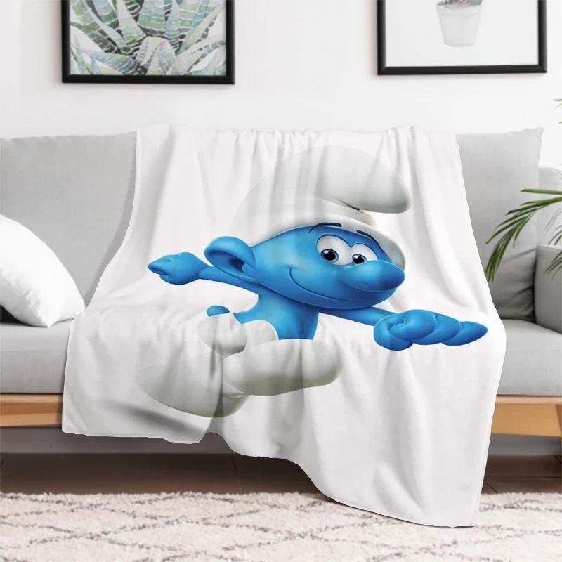 Smurfs Children's Blanket Sofa Quilt Throws for Lounge Plead Cover Catnap Plaid Blankets Downy King Lid Throwing Knee Bed Throw