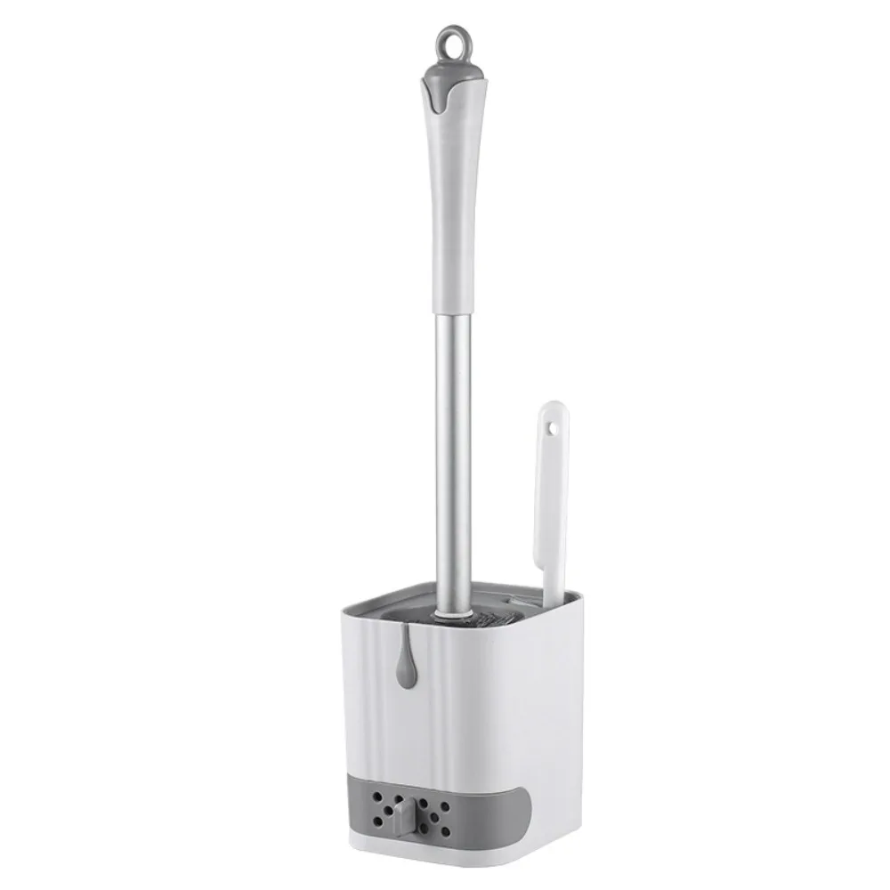Ergonomic Wall Mount Toilet Brush Set Built-in draining tray Durable Bristles Toilet Cleaning Brush ventilated anti-mold