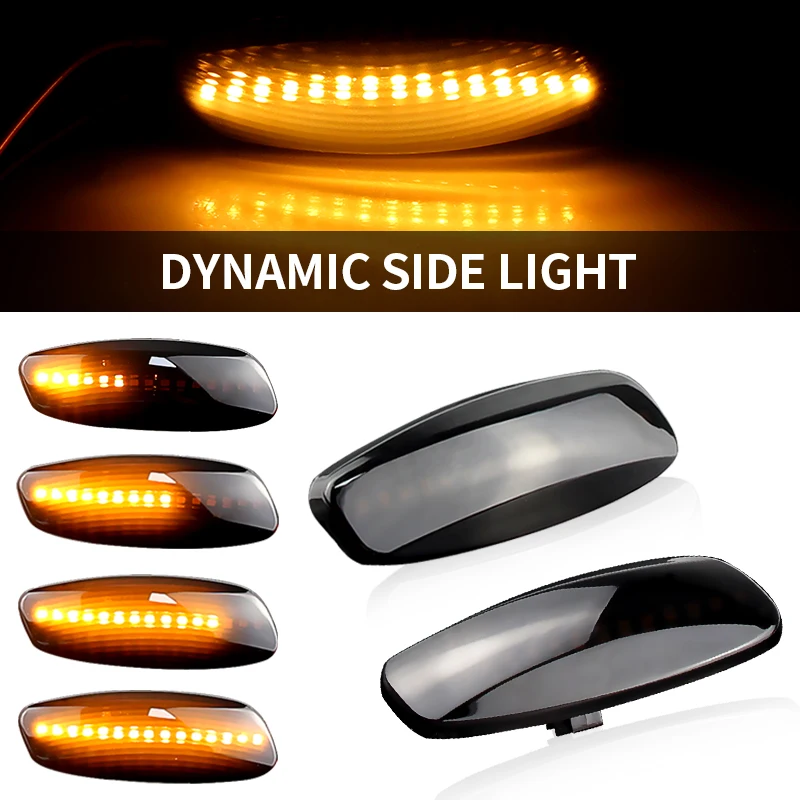 

2× for Peugeot 207/308/3008/5008/RCZ/Partner for Citroen C3 C5 DS3 DS4 Auto LED Side Marker Light Turn Signal Flowing Lamp Amber