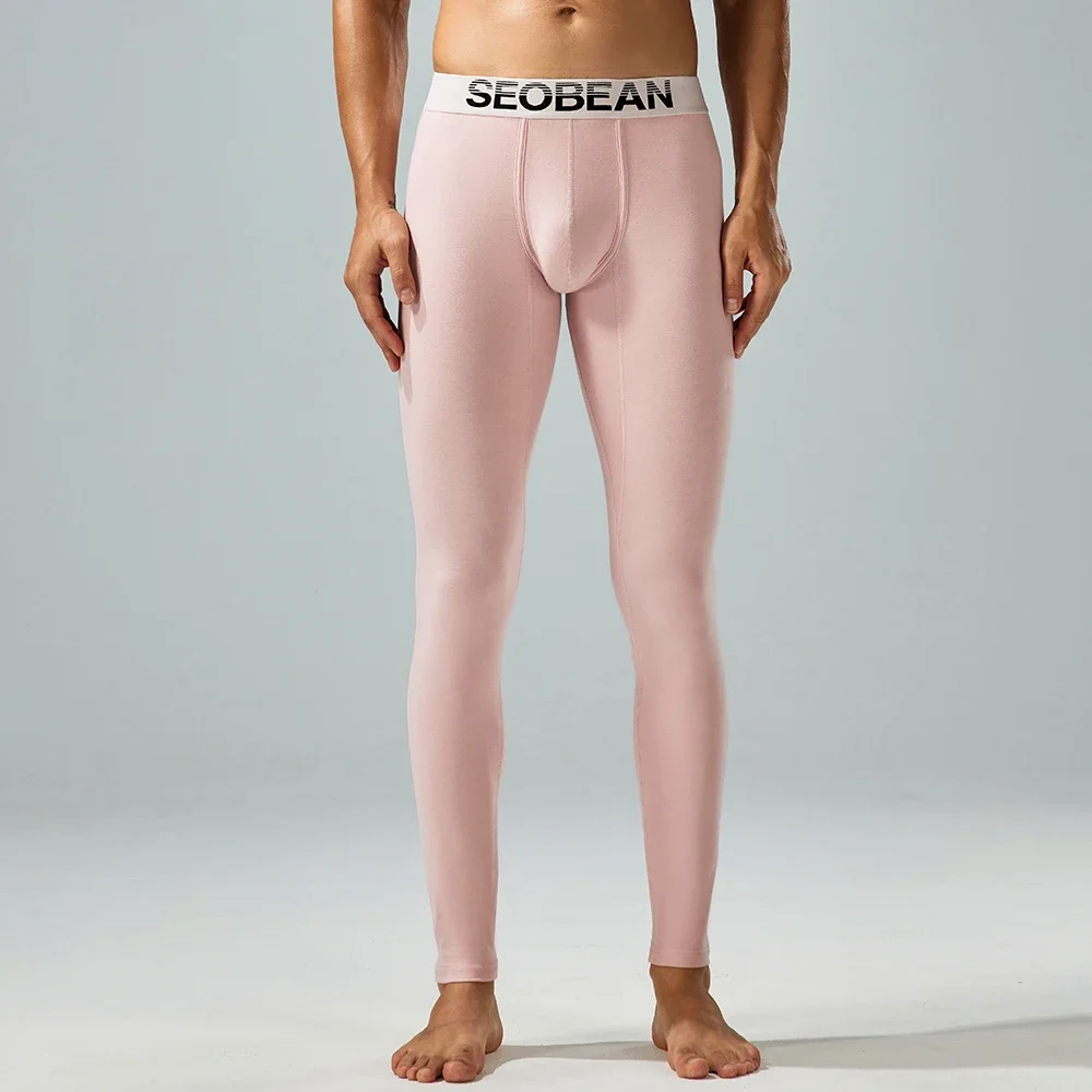 NEW SEOBEAN MENS CLASSIC SOLID COTTON LONG JOHN UNDERWEAR