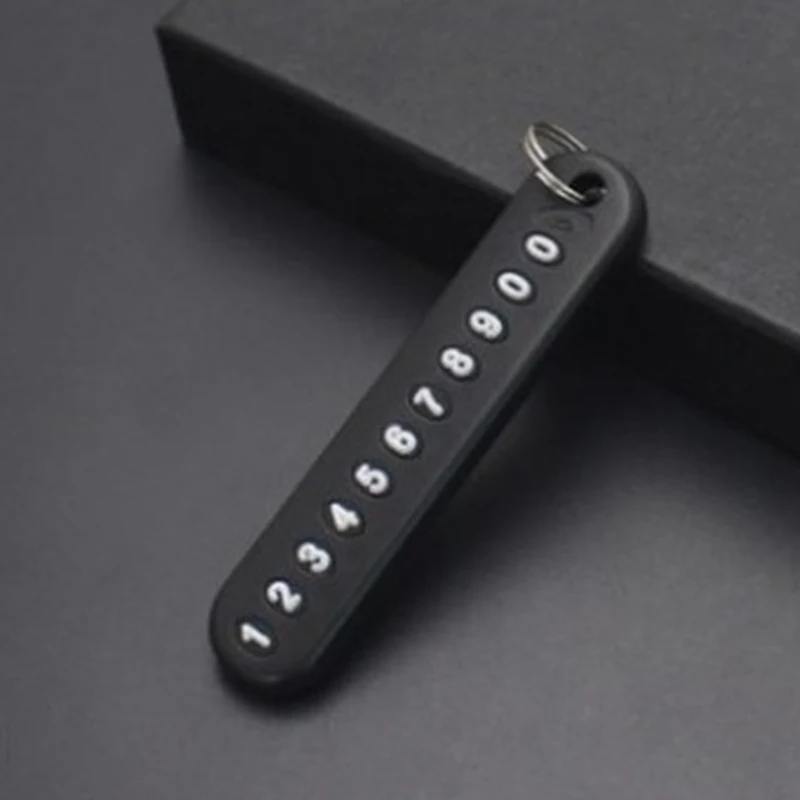 Unisex Leather Bradied Rope Car Anti-lost Keychains Phone Number Card Keyring Auto Vehicle key Holder Accessories