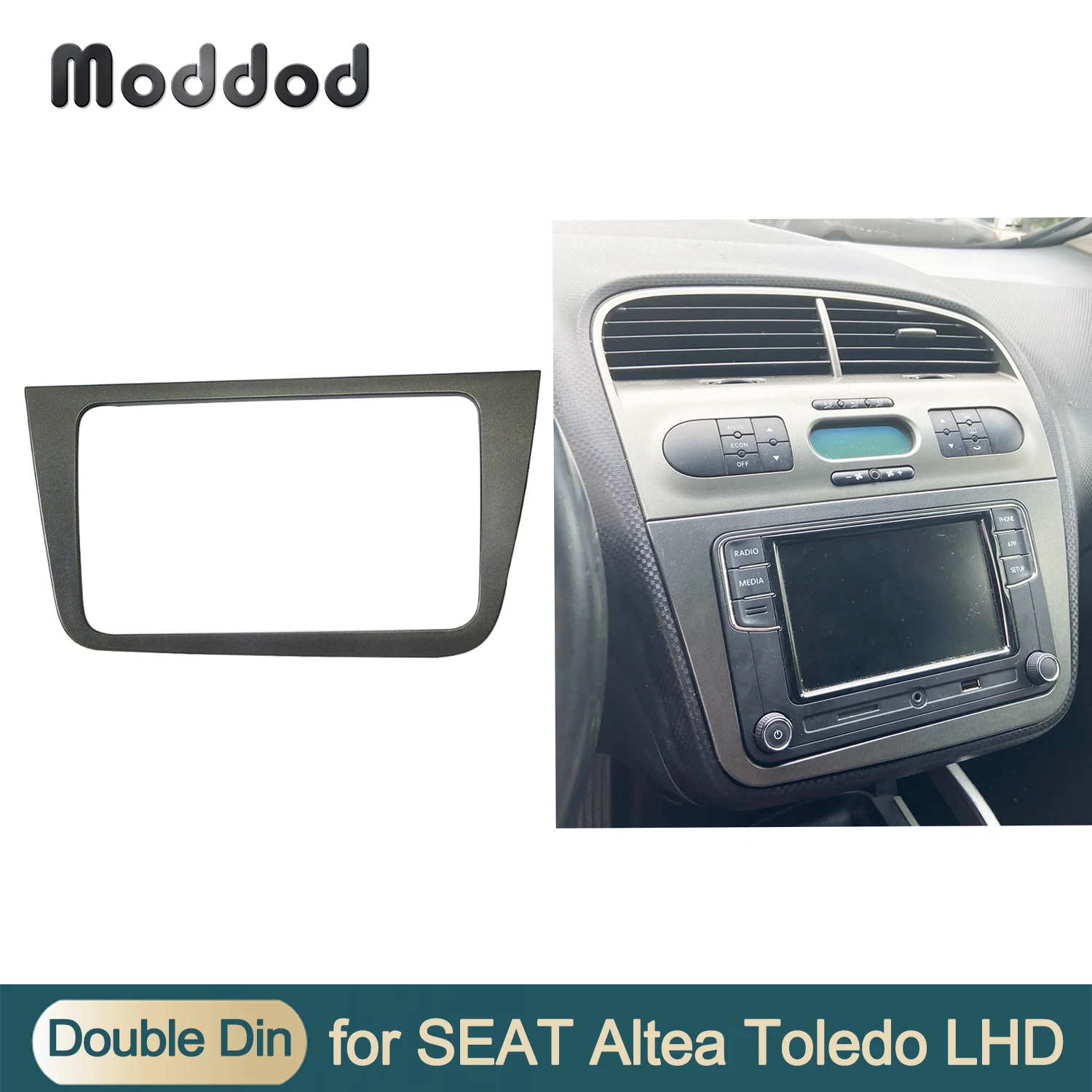 Auto Doppel 2 Din Radio Fascia für SEAT ALTEA Toledo Links Hand Stick Dash Trim Kit Stereo Panel 220x130mm CD DVD Rahmen Lünette