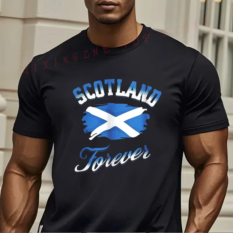 

Винтажная футболка с изображением шотландского герба, забавный подарок для мужчин, футболки с короткими рукавами, футболки с круглым вырезом, топы