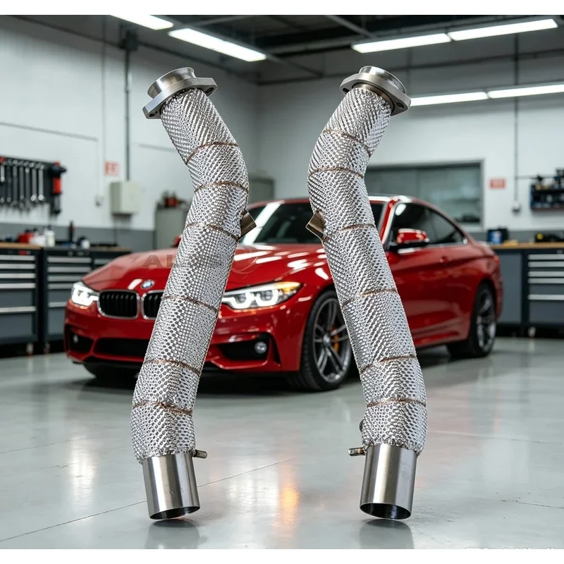 For Ferrari F360 4.3 1999-2005 High Flow Performance Downpipe Exhaust Pipe With Heat Insulation  Power Boost Car Modify Kit