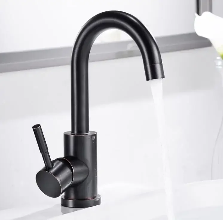 Vidric European Style ORB Brushed Stainless Steel Basin Faucet Bathroom Single Handle Washbasin Taps Mixer Bath Wash Sink Faucet