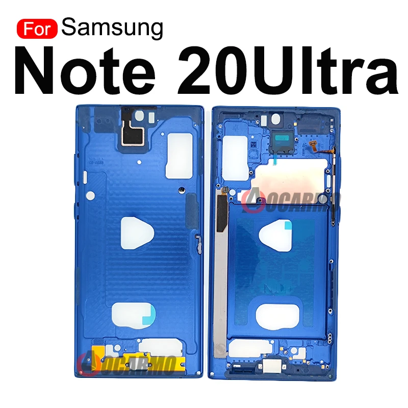 Black White Gold For Samsung GALAXY Note 20 Ultra N9860 Middle Frame Plate With Power Volume Buttons Side Key Repair Replacement