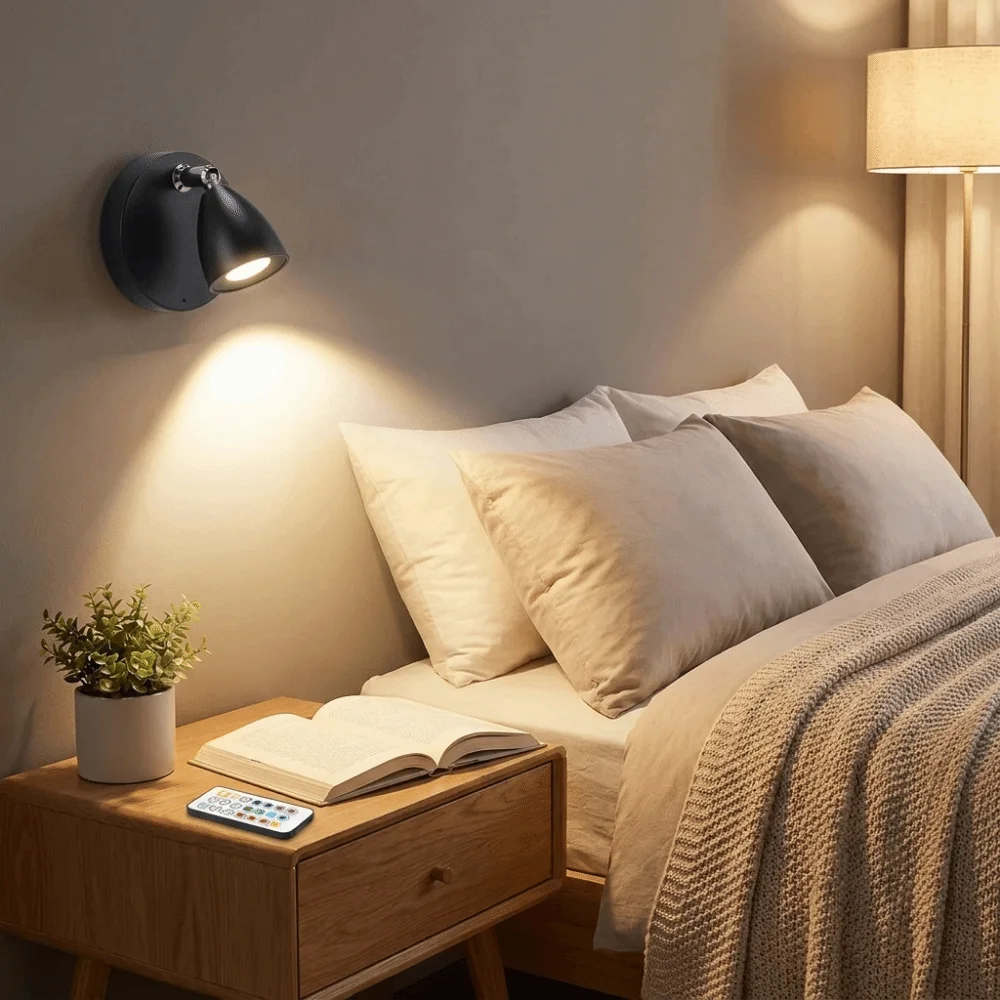 Magnetic Suction Magnetic LED Spotlight 13 Colors Rotatable Head Wireless Night Light with Remote Control Dimmable Wall Lamp
