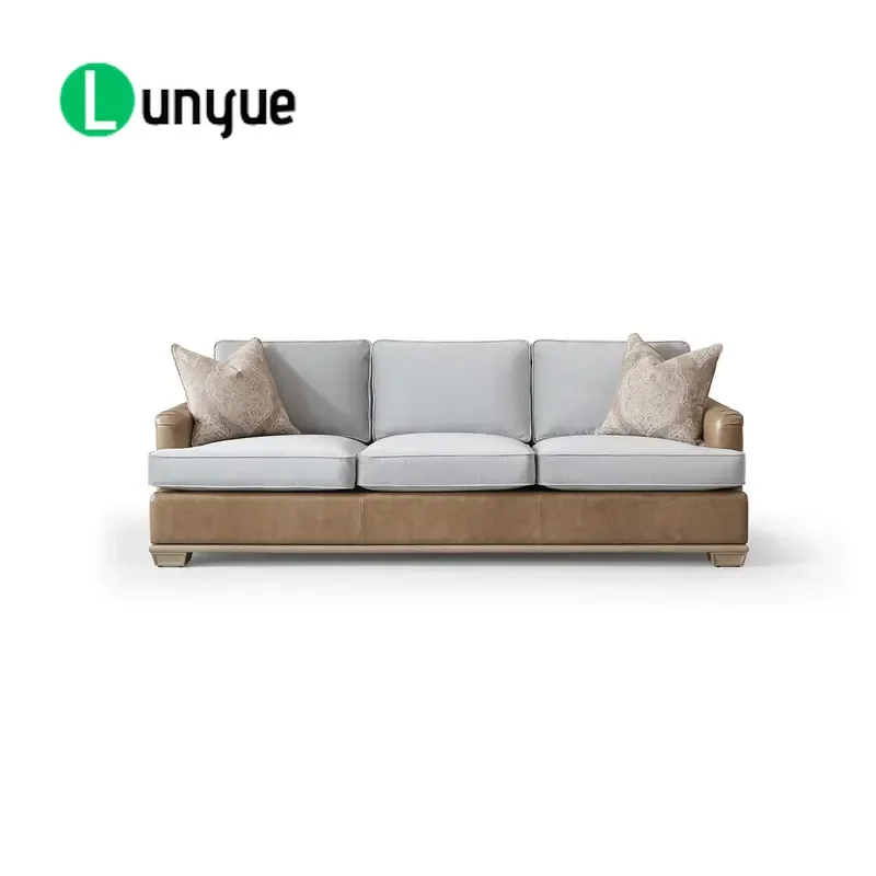 Modern Long Sofa Premium Fabric Upholstered Triple Seat Furniture for Living Room Apartment Leisure Room Elegant Design