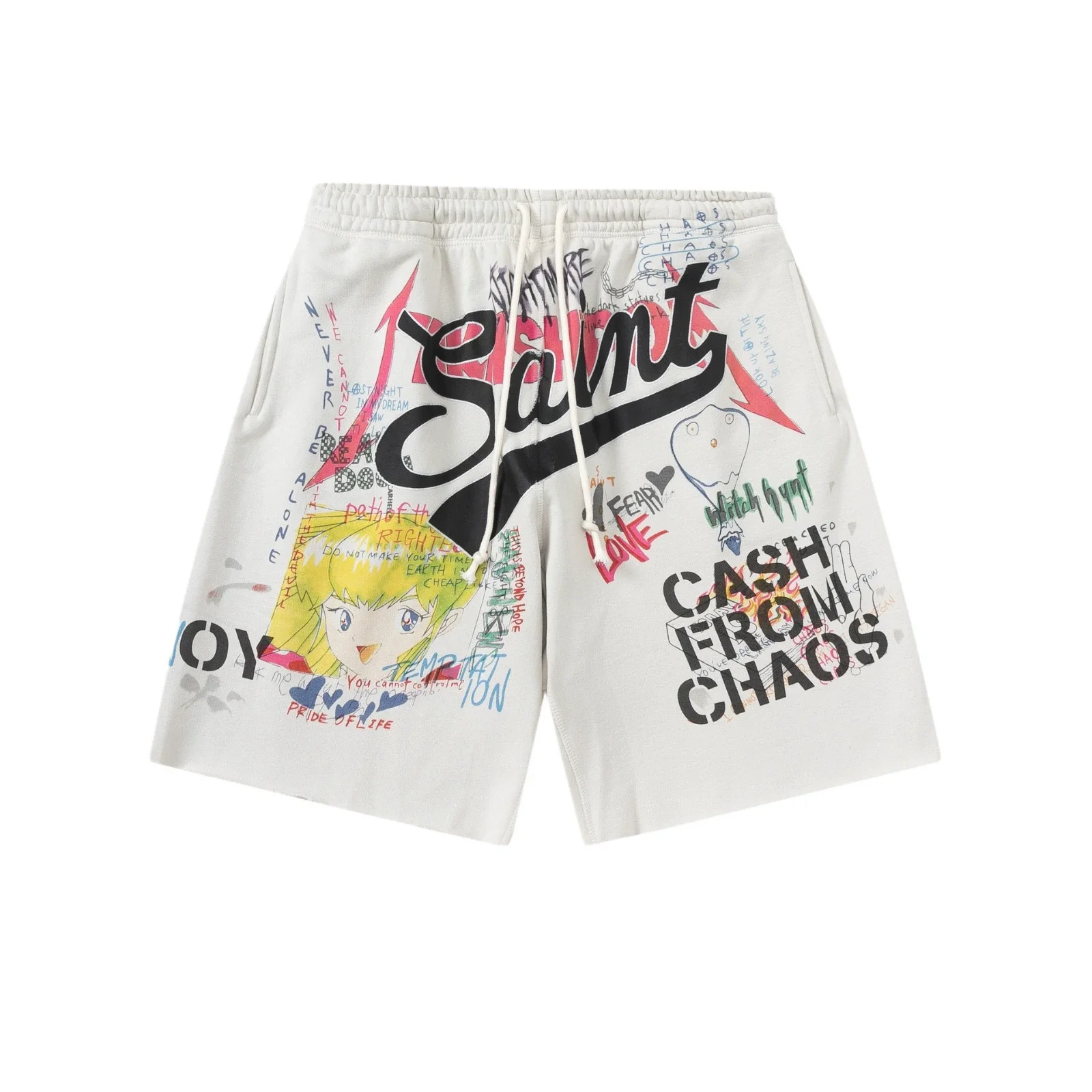 New 2026 luxury Men SAINT Washed Ink CARGO SHORTS Comfortable Camouflage Skateboard Street Cotton Casual Shorts #a162
