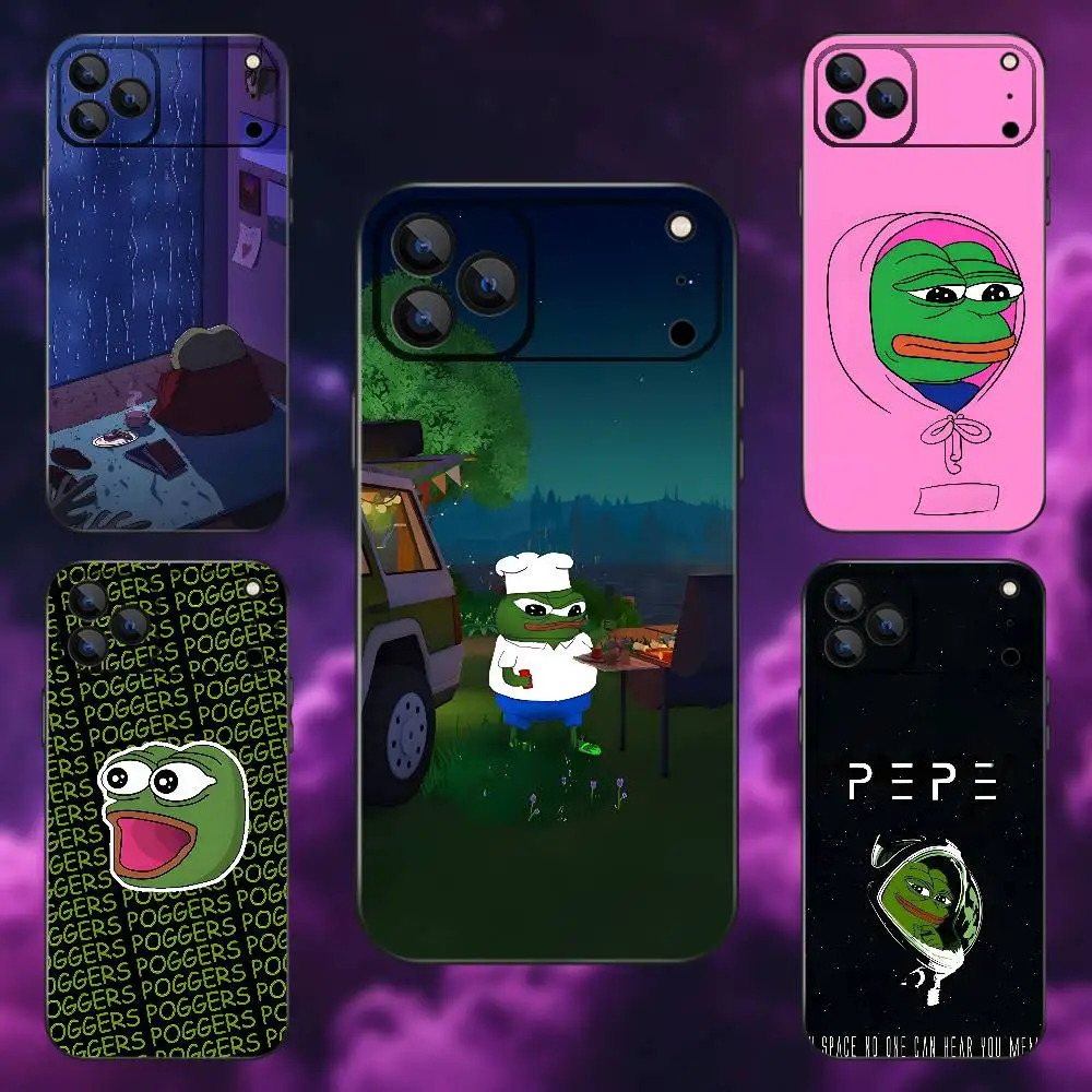 

P-Pepe The Funny Frog Phone Case For iPhone 17,16,15,14,13,12,11,Pro,Max,Plus,E,Air,Mini Protective TPU Cover