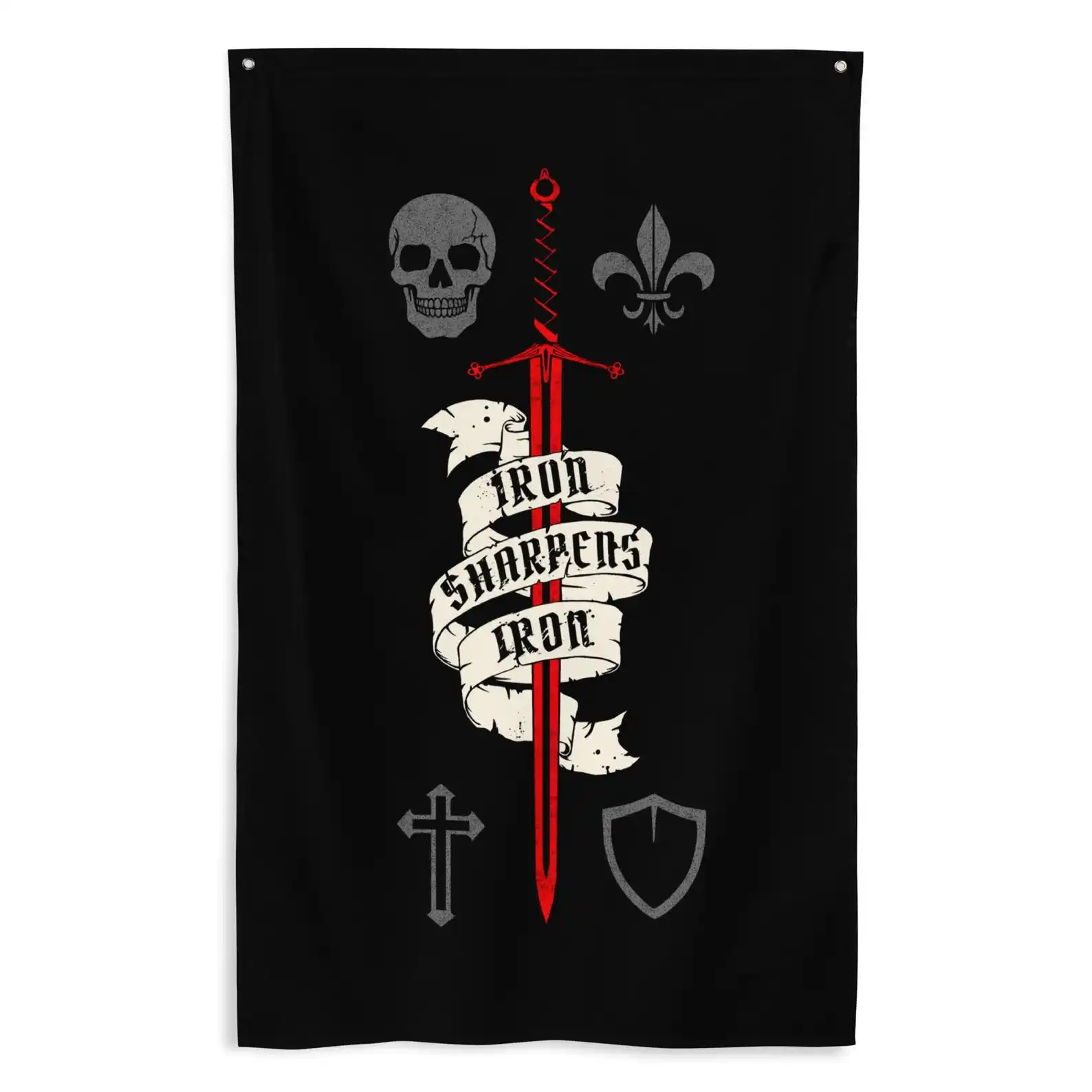 IRON SHARPENS IRON Gym Flag Garage Decoration for Bedroom Decorative Home Objects Funny Flags Outdoor Decor Tapestry Flaga Items